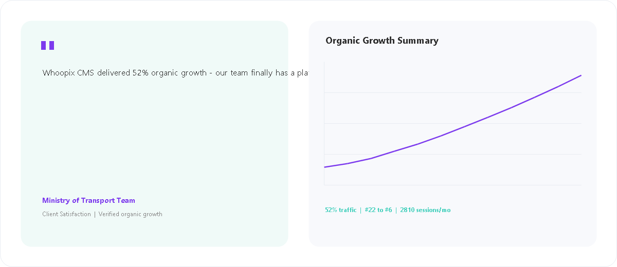 Government Services Portal client satisfaction and organic growth