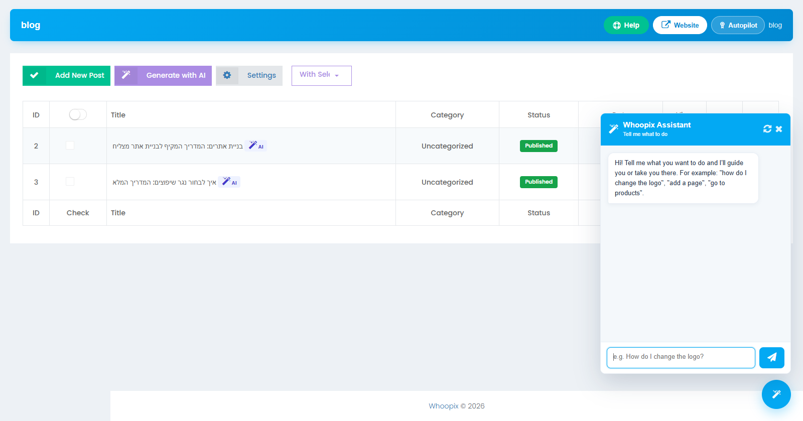 Whoopix Articles / Blog module